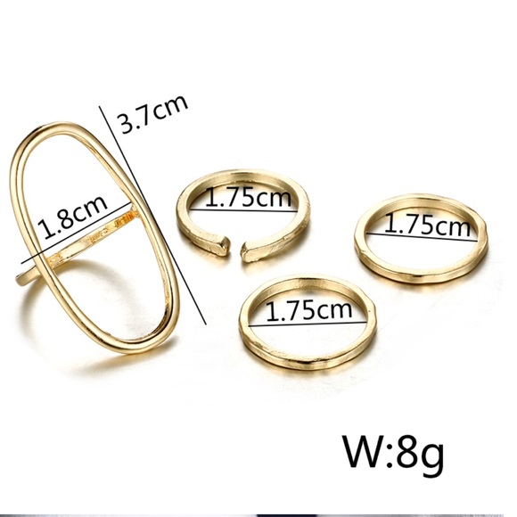 {last set} Gold Toned Midi Ring Set - Picture 3 of 3